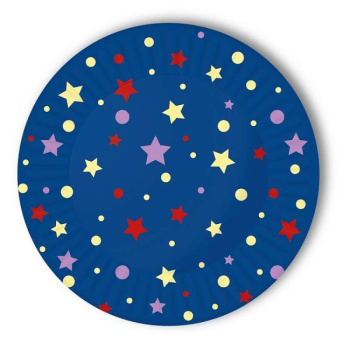 Бумажные тарелки Звёздочки и конфетти, 18 см, 6 штук