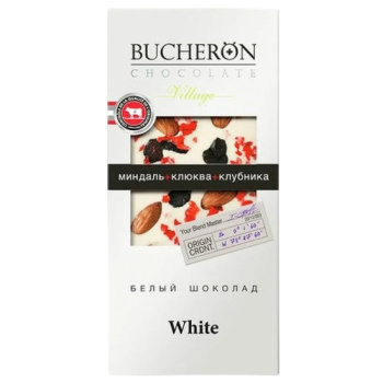 Шоколад Bucheron Village белый, с миндалем, клюквой, клубникой, 85г