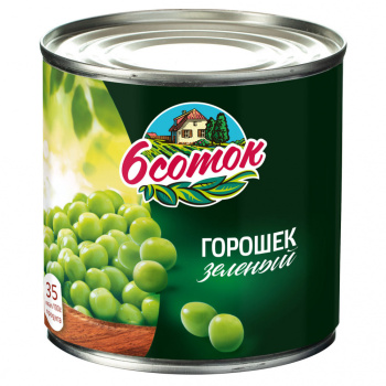 Горошек зеленый Шесть соток, 400г 