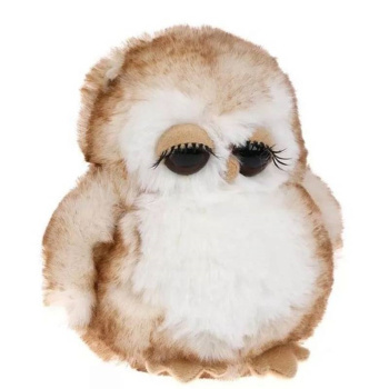 Сова с ресничками беж. 14 см, дисплей 682254