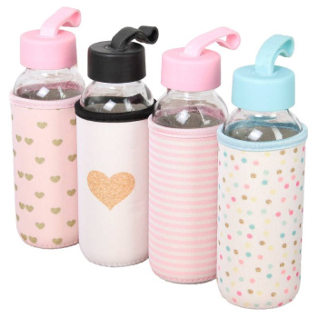 Бутылка для воды в чехле Ваниль, стекло, 300мл 