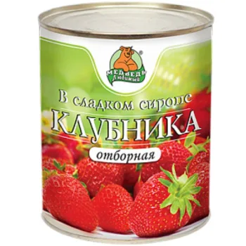 Клубника в сладком сиропе Медведь любимый, 425мл