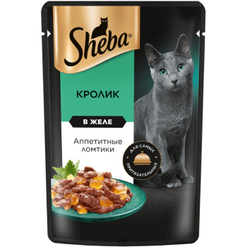 Влажный корм Sheba для кошек ломтики в желе с кроликом, 75г
