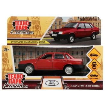 Машина металлическая LADA-21099 СПУТНИК 12см, красная, Технопарк