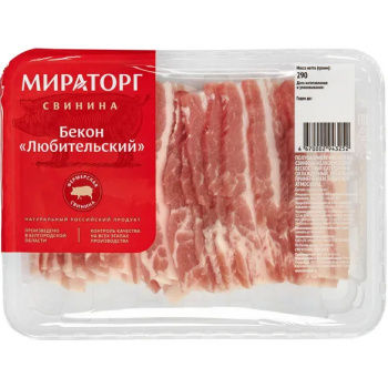 Бекон Любительский свиной охлажденный Мираторг, 260г