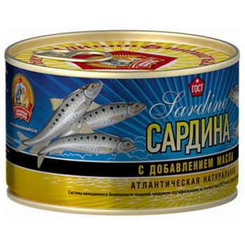 Сардина натуральная с добавлением масла, Сохраним Традиции, 240г