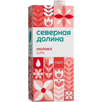 Молоко Северная Долина ультрапастеризованное 3,2% БЗМЖ, 950г