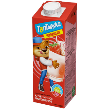 Коктейль молочный Топтыжка со вкусом клубничного мороженого 2%, 950г
