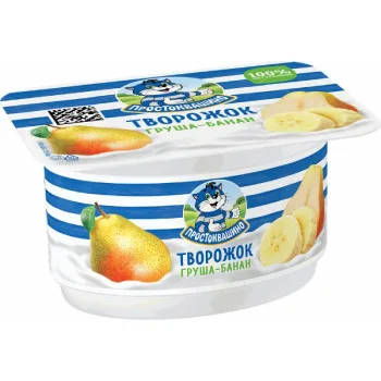 Творожок, Простоквашино, груша-банан, 110г