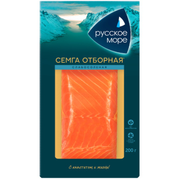 Семга слабосоленая филе-кусочки Русское Море, 200г