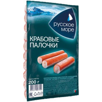 Крабовые палочки мороженые Русское море, 200г