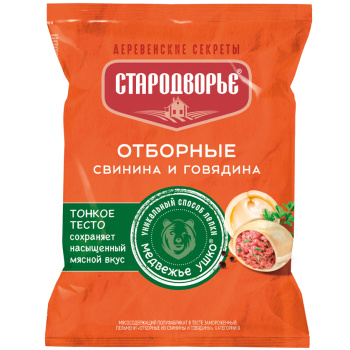 Пельмени Отборные свинина-говядина Стародворье 430г