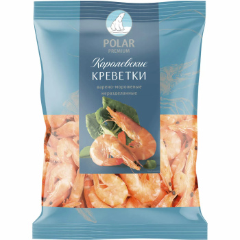 Креветки северные Polar Premium неразделанные варено-мороженые 90 120, 800г