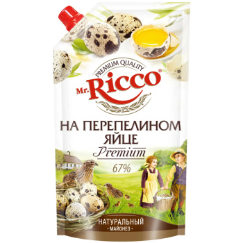 Майонез Mr.Ricco Перепелиное яйцо 67%, 400г
