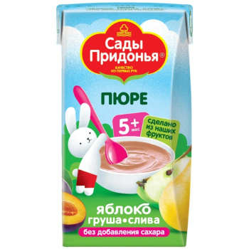 Пюре Сады Придонья Яблоко груша слива 125 мл