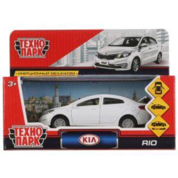 Машина металлическая KIA RIO, 12 см, белая, Технопарк 