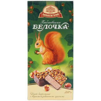 Вафельный торт Бабаевский Белочка с карамелизированными орехами, 250г