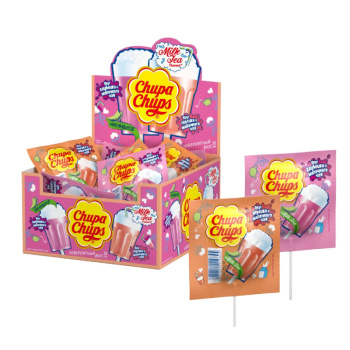 Чупа-чупс Молочный чай со вкусом Клубники и персика 15г