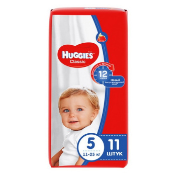 Подгузники Huggies Classic 5 (11-25кг) 11шт