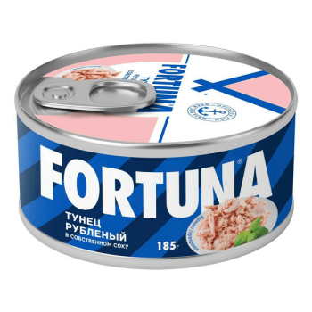 Тунец рубленый в собственном соку, Fortuna, 185г