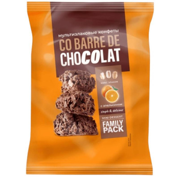 Конфеты мультизлаковые Co barre de Chocolat с апельсином, 135г