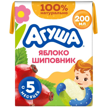 Сок Агуша яблоко-шиповник 200мл