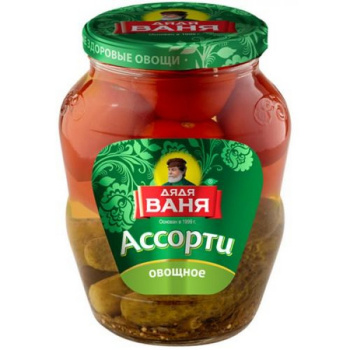 Ассорти огурцы и томаты Дядя Ваня, 680г  