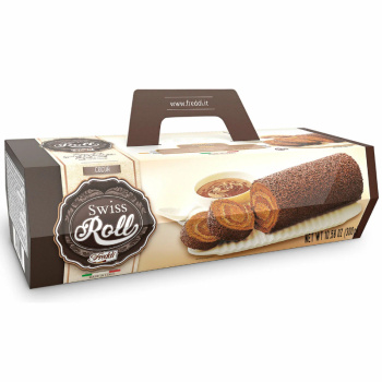 Рулет бисквитный Freddi Swiss Roll Cocoa с шоколадной начинкой в шоколадных хлопьях, 300г