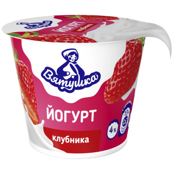 Йогурт Вятушка 4% 125г Клубника БЗМЖ