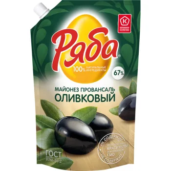 Майонез Ряба Оливковый 67%, 630г
