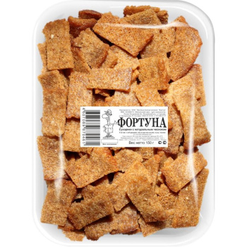 Сухарики Фортуна 150гр Чеснок лоток