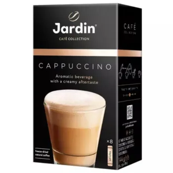 Кофе порционный Jardin 3в1 Cappuccino Тоффи премиум микс, 8 пакетиков по 18г 