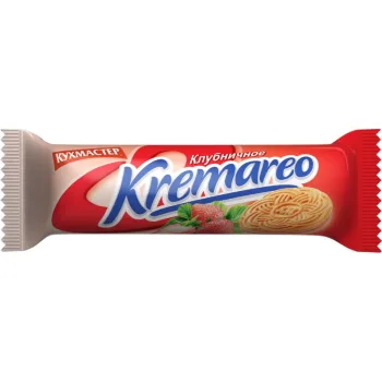 Печенье Кухмастер Kremareo Клубничная начинка, 100г
