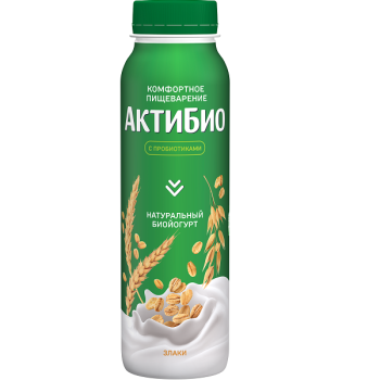 Йогурт питьевой АктиБио злаки 1,6% БЗМЖ, 260г