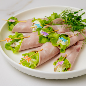 Рулетики из ветчины с сыром и грибами, 250г