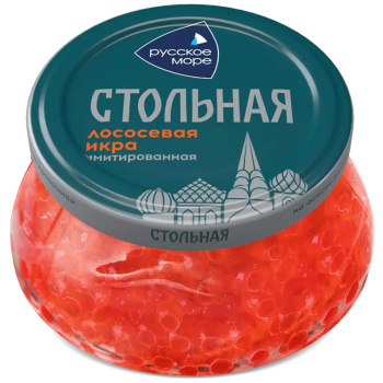 Икра лососевая имититация пастеризованная, Стольная Люкс, 230г