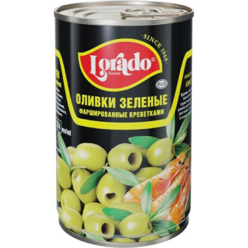 Оливки Lorado зелёные с креветкой, 300г