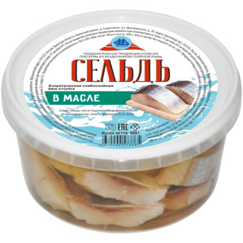 Сельдь филе-кусочки в масле Фрегат, 400г