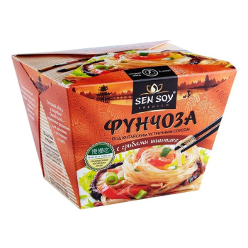 Лапша фунчоза под китайским устричным соусом с грибами шиитаке Sen Soy, 125г