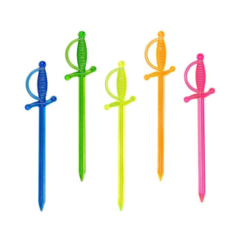 ДЕКО-ПИКИ  для канапе пластиковые ШПАГА  50шт в пакете с картонным клипсатором