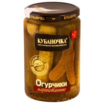 Огурцы маринованные Кубаночка, 680г