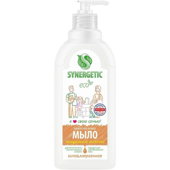 Мыло жидкое Synergetic 0,5л Миндальное молочко Биоразлагаемое