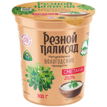 Сметана Резной Палисад 20%, 300г