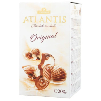 Набор конфет Atlantis Морские ракушки из молочного и белого шоколада с нач. из орехового крема, 200г
