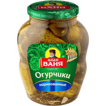 Огурцы Дядя Ваня маринованные слабокислые, 1,8кг