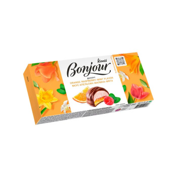 Десерт Бонжур со вкусом апельсина, малины и мяты, 232г