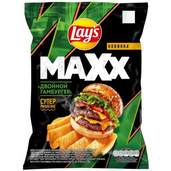 Чипсы Лейс Макс Двойной гамбургер, 100г 