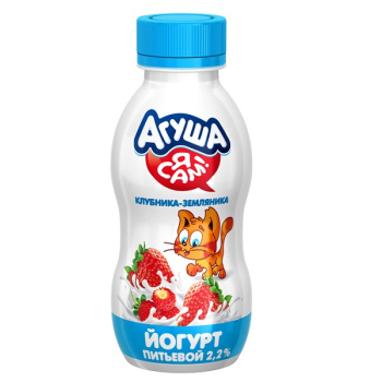 Йогурт Агуша Я Сам Клубника, земляника 2,7% БЗМЖ, 180г