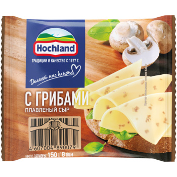 Сыр плавленый Хохланд с грибами 45%, 100г