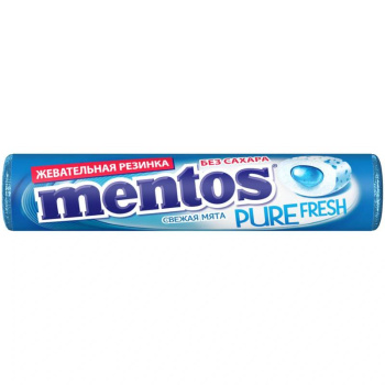 Жевательная резинка Mentos Pure Fresh вкус Свежая мята без сахара, 15,5г